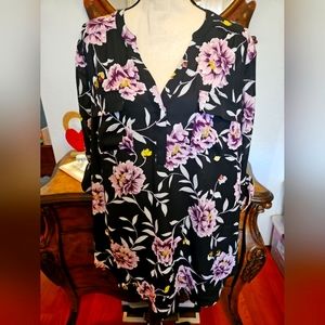 Torrid Harper Black Floral Size 2 ( 18/20) Blouse